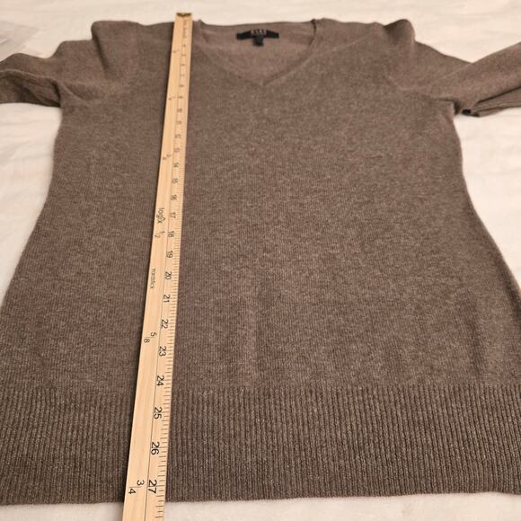 Alex Marie Cashmere Sweater Brown V-Neck Sz L Timeless Minimalist QuietLuxury - Picture 6 of 7